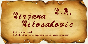 Mirjana Milošaković vizit kartica